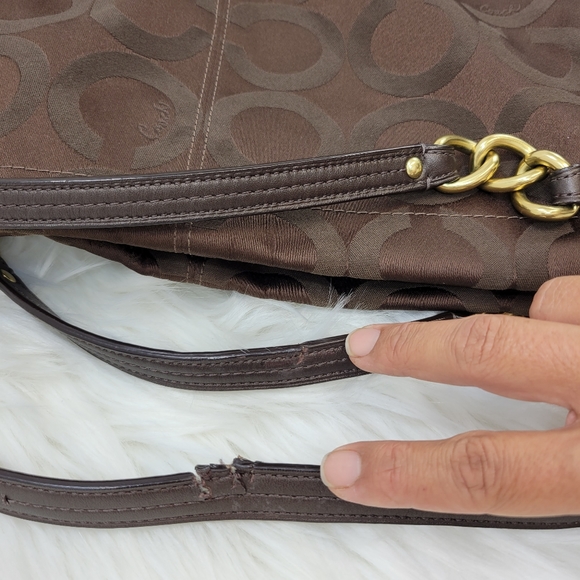 Coach 14146 brown monogram shoulder hobo brown bag - Picture 11 of 11